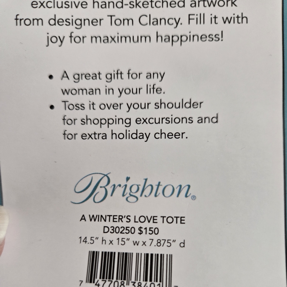 Brighton A Winters Love Canvas Tote NWT - Picture 10 of 10